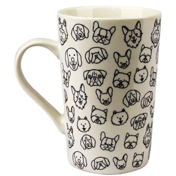 Taza de cerámica, color blanco, acabado brillante, estampado animal, ocasión regalo, mesa casual.