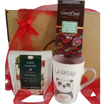 Caja de regalo con café y chocolate. Regalos para los amantes del café. 